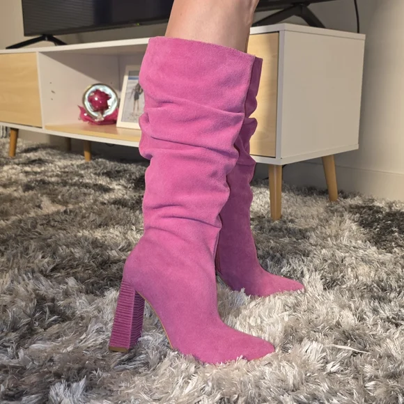 Lanca Perfume Suede Leather Knee High Heeled Boots MADE IN BRAZIL - Picture 5 of 8